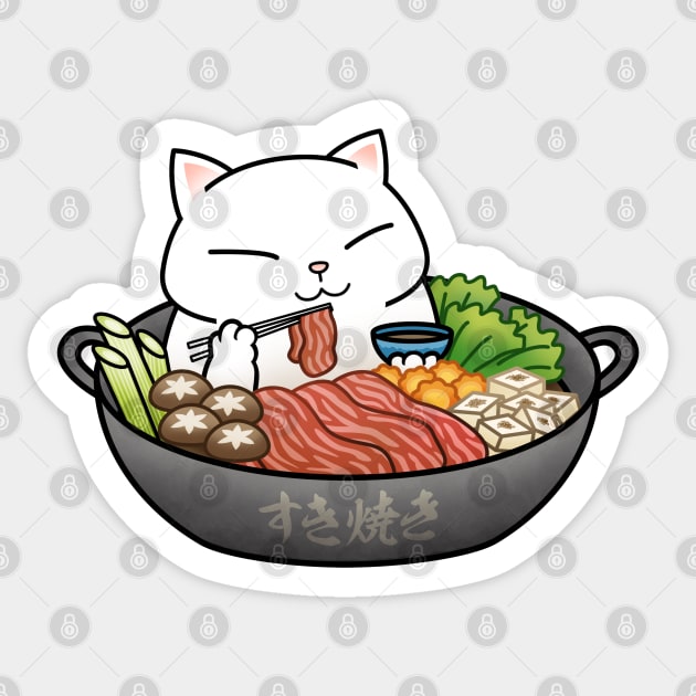 Chubby Cat Sukiyaki Sticker by Takeda_Art